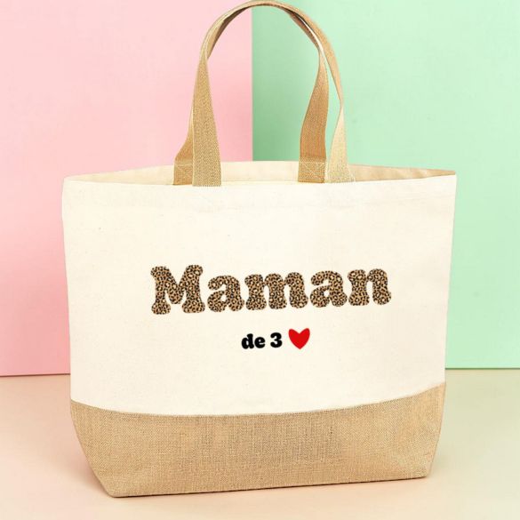 Grand sac personnalisé Maman Léopard! Idée cadeau maman