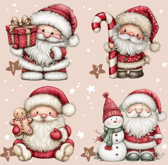Grande hotte de Noël personnalisée avec prénom – Père Noël au choix