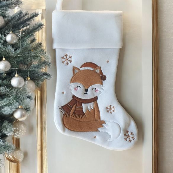 Destockage : Chaussette de Noël déjà brodée, modèle Blanche 2024
