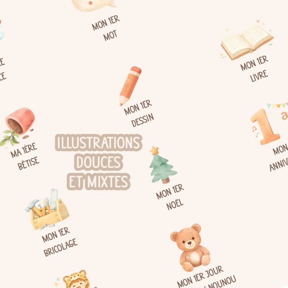 Affiche bébé personnalisée A3 – Mes 40 premières fois