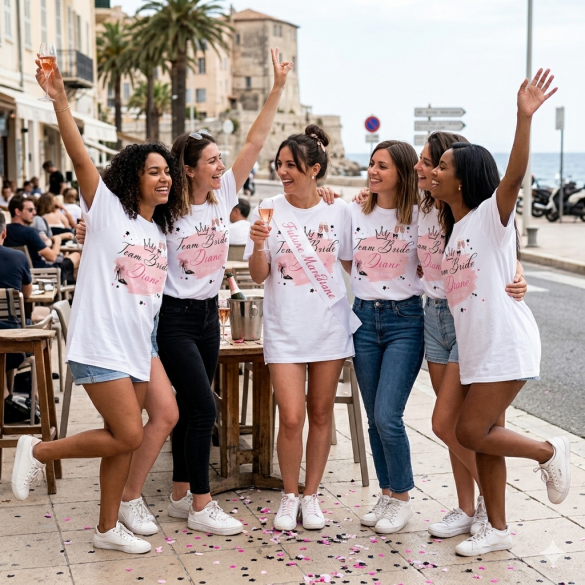 Tshirt EVJF personnalisé Glam