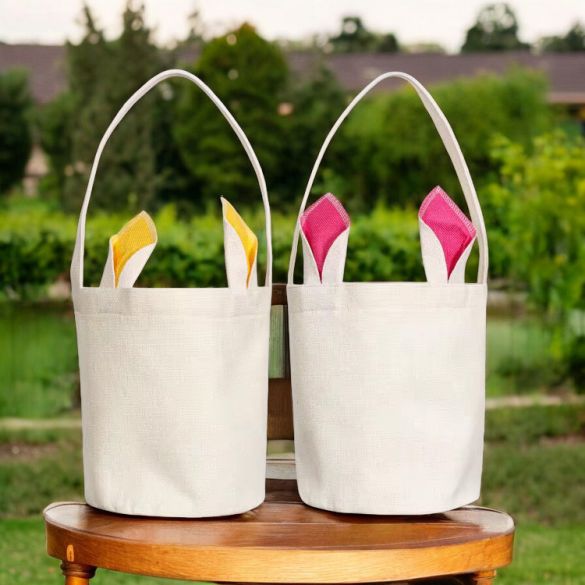 Panier de Pâques personnalisé Oreilles | Lapin & prénom brodé