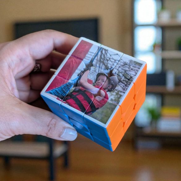 Cube casse tête style Rubik's cube avec photo