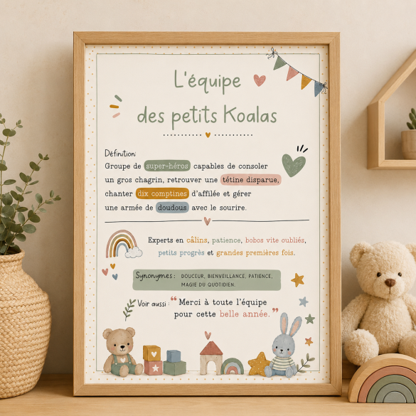 Affiche personnalisée cadeau crèche – Merci à toute l’équipe