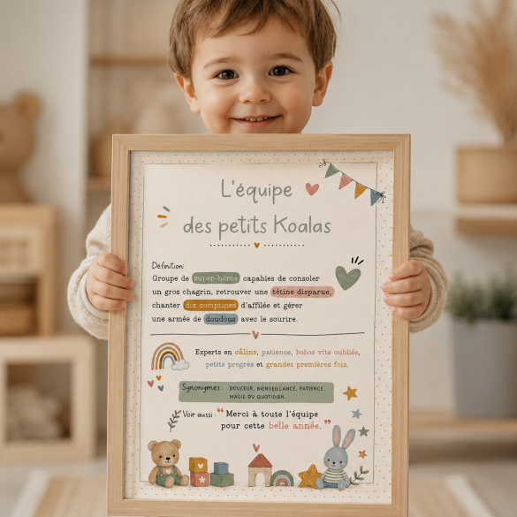 Affiche personnalisée cadeau crèche – Merci à toute l’équipe