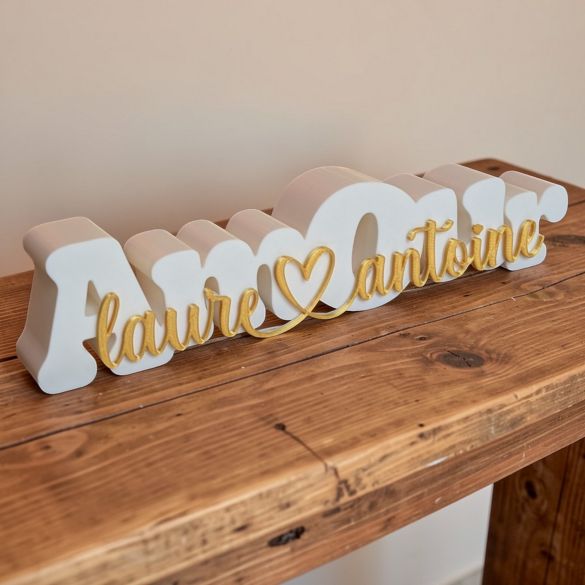 Structure décorative personnalisée Amour avec  prénoms