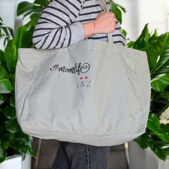 Totebag XXL en coton Momlife personnalisé