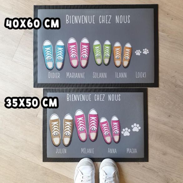 Tapis famille personnalisé Hiver
