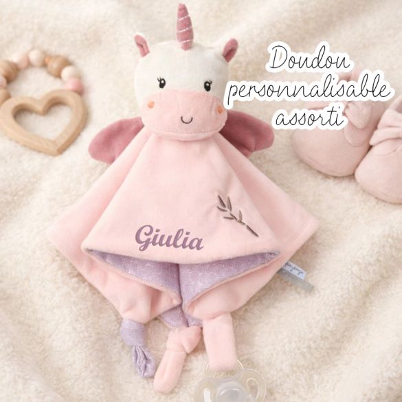 Attache tétine Bamboo Licorne