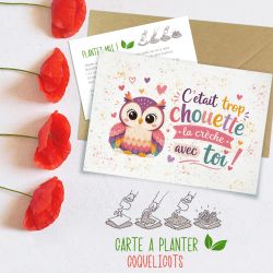 Carte à planter «C'était trop chouette la crèche avec toi !» | Carte à semer en papier ensemencé