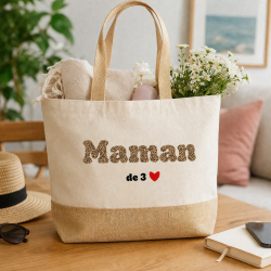 Grand sac personnalisé Maman Léopard! Idée cadeau maman