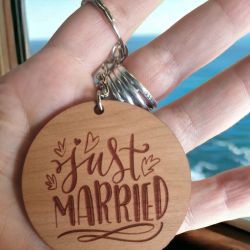 Duo porte clés Just Married personnalisés - jeunes mariés