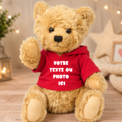 Ourson en peluche avec son Tshirt personnalisé | Cadeau Saint Valentin | Maman | Maîtresse