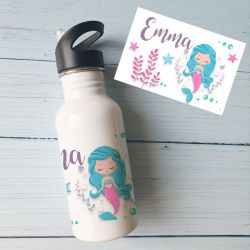 Gourde ou bouteille personnalisée pour enfant modèle sirène