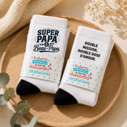 Chaussette blanche personnalisée Beau Papa - Cadeau Fête des père | Beau Papa