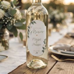 Étiquette bouteille de vin personnalisée Mariage – Prénoms et date