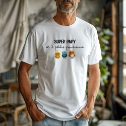 Tshirt personnalisé Super Papy et ses poussins