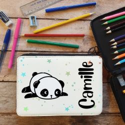 Trousse remplie crayons feutres personnalisée Panda