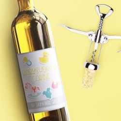 Etiquette bouteille de vin personnalisable pour babyshower !