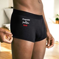 Boxer homme personnalisé "Propriété privée" brodé