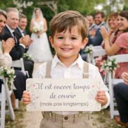 Pancarte mariage humour personnalisée en bois