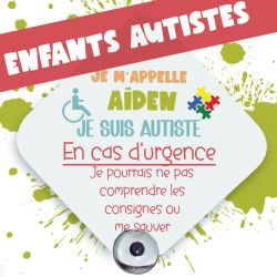 Plaque voiture "Enfant Autiste – Urgence"