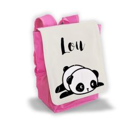 Sac à dos pour enfant personnalisé avec prénom modèle Panda rose