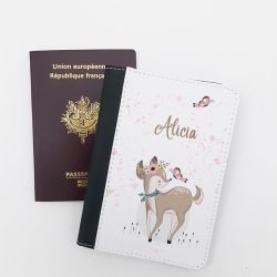 Protège passeport personnalisable Daim