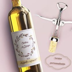 Etiquette bouteille vin ou champagne personnalisable pour annonce de grossesse
