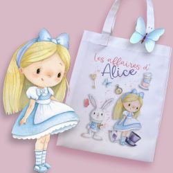 Tote bag enfant personnalisé Alice aux pays des merveilles