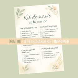 GRATUIT ***A IMPRIMER***  Liste à cocher pour Kit de survie de la mariée