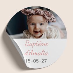 Sicker baptême personnalisé avec photo