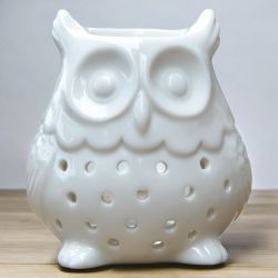 Brûle parfum céramique Hibou blanc