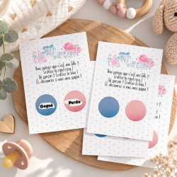 Mini carte à gratter Fille ou garçon" Gagné / Perdu|annonce sexe du bebe 