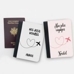 Duo de protèges passeports personnalisables | Avion