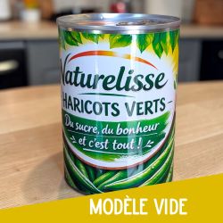 Boîte surprise  VIDE au format conserve de haricots, idéale pour offrir un cadeau original et créer un effet surprise unique.