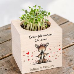 Ecocube personnalisé Fête des Mères – cadeau maman à faire pousser