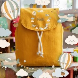 Sac à dos enfant personnalisé en coton bio modèle Ciel, idéal pour la crèche et la maternelle