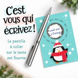 Mini carte à gratter inscriptible de Noël - bleu