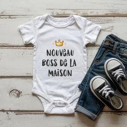 Body bébé personnalisé Nouveau boss de la maison