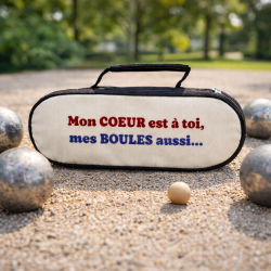 Pochette Pétanque Mon coeur est à toi, mes boules aussi