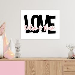 Affiche / Plaque aluminium personnalisée avec prénoms Love