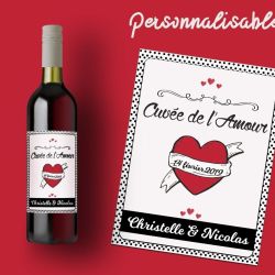 Etiquette bouteille vin Spéciale amoureux personnalisable