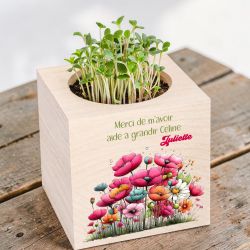 Ecocube personnalisé Fleurs | Idée cadeau Atsem, Maîtresse
