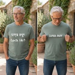 T-shirt Super Papy à message caché – Cadeau original Fête des Grands-Pères