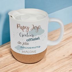 Mug et sa base en liège pour Papy