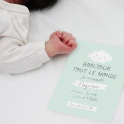 Carte naissance Bonjour (3 couleurs au choix) - Zü