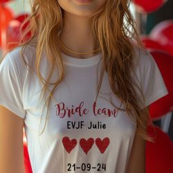 Tshirt EVJF Mariage blanc modèle Bride
