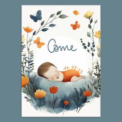 Affiche de Naissance Personnalisée - Calligraphie Artisanale à la Main