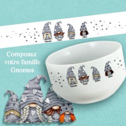 Bol personnalisable "Notre famille" Gnomes